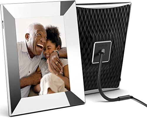 Nixplay 9,7 Zoll 2K Smart Digitaler Bilderrahmen mit WiFi (W10G), Silber, Videoclips und Fotos sofort per E-Mail oder App teilen…