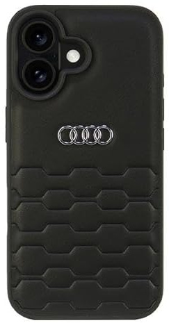 Audi Kunstledert Hülle für iPhone 16 6.1 schwarz AU-TPUPCIP16-GT/D2-BK