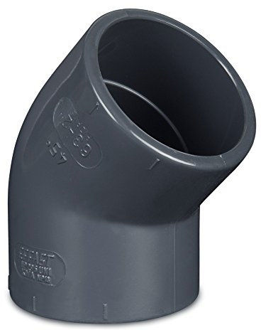 Lasama PVC U Winkel 45 Grad Ø 32mm - 110 mm Verbindungsmuffe Fitting Koi Teich Filter Aquarium (PVC U/Durchmesser mm, 50)
