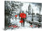 Startonight Impression sur Toile Noir et Blanc Londres Parapluie Rouge - Tableau Abstrait - Decoration Murale Salon Moderne - Image sur Toile - 60 x 90 cm Idée Cadeau Élégante et Originale Lumineux