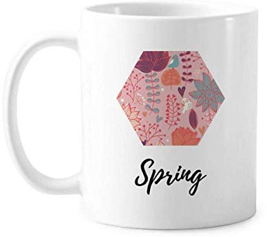 Taza de cerámica para café o porcelana, diseño de flores con hilo rojo
