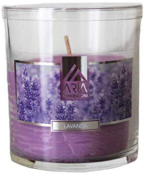 Aria Candele CAU, Art 900/C, Candle in Glass Jar, Lavender Fragrance, Duration 30 Hours, for Indoor Use