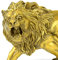 Chinesische Fengshui Handgefertigte Messing Löwe Statue,Edle Deko Skulptur Löwe, deko Wohnzimmer modern zum hinstellen Statue für Zuhause Büro, kreatives Einweihungsgeschenk,Gold,17 * 7 * 9cm