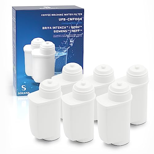 SOKANA 6 Kompatibel mit Brita Intenza Wasserfilter Kartuschen TZ70003 TCZ7003 TZ70033 Ersätz für Kaffeevollautomat Siemens EQ Bosch