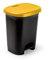 CABLEPELADO Cubo basura plastico, Cubo basura apertura pedal, Papelera de pedal, Cubo de pedal, Libre de BPA, 45 cm alto x 38 cm ancho x 32 cm fondo, Capacidad 27 Litros, Negro con tapa amarilla