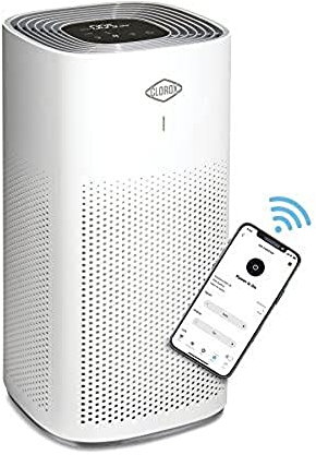Clorox Smart Air Purifiers for Home, True HEPA Filter, Works with Alexa, Large Rooms up to 1,500 Sq Ft, Removes 99.9% of Viruses, Wildfire Smoke, Mold, Allergies, Dust, AUTO Mode, Whisper Quiet