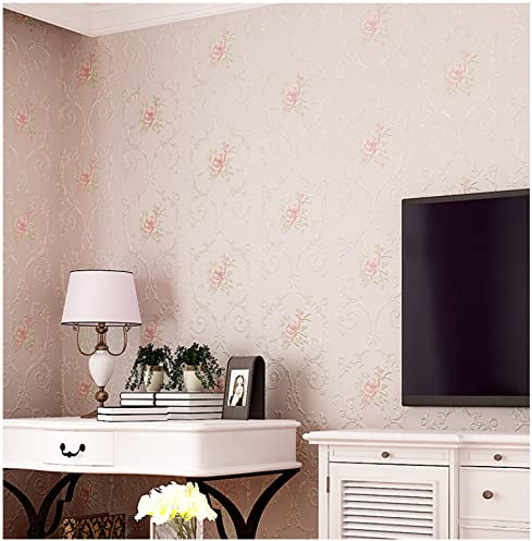ZAHHYG Papier Peint Panoramique Style Pastoral Rose Papier Peint Adhesif Moderne Papier Peint 3D Salon Papier Peint Intissé Chambre D’enfants Décoration Murale Papiers Peints53x1000cm
