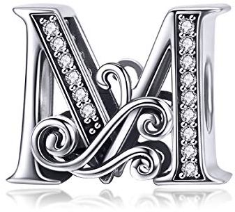Lorrifal Charme Lettre de L'alphabet Argent Sterling 925 Avec AAAAA Zircone Femmes Perles Charm Compatible Pour PANDORA Vrai Breloque & European Bracelet