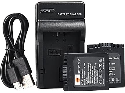 DSTE S002E Li-ion Battery (2-Pack) and Micro USB Charger Compatible with Panasonic CGA-S002, CGA-S002A, CGA-S002E, DMW-BM7 and Lumix DMC-FZ1, DMC-FZ2, DMC-FZ3, DMC-FZ4, DMC-FZ5