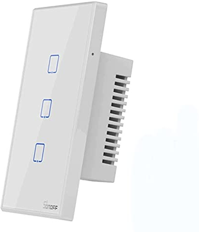 Vetrineinrete® Interruttore smart 3 canale controller da remoto wireless wifi placca touch domotica (Bianco)