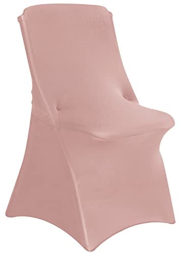 iEventStar Lot de 6 Housses de Chaise Pliantes, Amovibles et lavables pour fête, universelles ajustées célébration Banquet Mariage Rose poudré