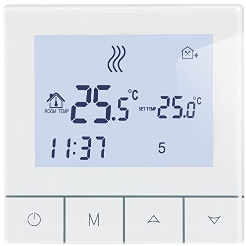 Termostato de calefacción eléctrica, Pantalla táctil LCD Inteligente Termostatos de habitación programables semanales Digitales para calefacción de Suelo eléctrica 16A TDS75-EP