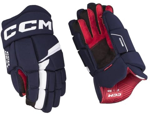 CCM Next Eishockey Handschuhe Junior (Navy/Weiß, Größe: 10)