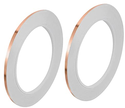 PATIKIL Kupferband 0.12 x21 Yards 0.05 Dicke Kupferfolie Band Einseitig Leitfähig Kleber EMI Abschirmung für Elektronik Schaltungen Erdung Pack von 2
