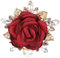 CRASPIRE Tissu Rose Rouge Broche Broche avec Cristal Strass Floral Fleur Décorative Robe Broche pour Femmes et Hommes Mariage Mariée Banquet Cocktail Danse Fête Accessoire Bijoux Saint Valentin Cadeau