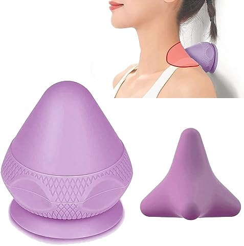 2XK-Nov 2-teiliges freihändiges Massagegerät mit Saugnapf, Triggerpunkt Drücker, Triggerpunkt-Massagegerät für Rücken, Nacken, Plantarfaszie, Muskelknoten und Ganzkörper-Schmerzlinderung (lila)
