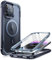 i-Blason Ares Mag for iPhone 15 Pro Max Case with Screen Protector, [Compatible with MagSafe] Clear Slim Full-Body Shockproof Rugged Bumper Case(Navy)