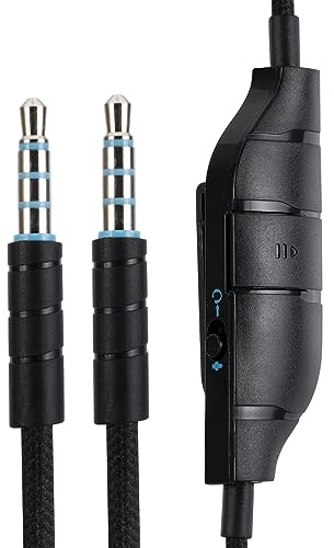 Alphatec G633 G635 G933 G935 Ersatzkabel, kompatibel mit Logitech G633 G635 G933 G935 Gaming-Headsets, 3,5 mm Headsets AUX-Kabel, Inline-Mute, Lautstärkeregler, 1,5 m, Schwarz