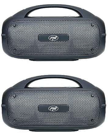 PNI 2er Set FunBox BT600 Portable Lautsprecher Pairing via Bluetooth mit Stereo Sound Funktion 65W IPX4