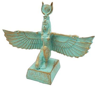Discoveries Egyptian Imports Ägyptische Göttin Isis Statue Patina – antike Ägypten-Figur, hergestellt in Ägypten