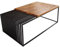 Riess Ambiente Design Couchtisch Architecture 100cm Natur Sheesham Massivholz schwarzes Metallgestell