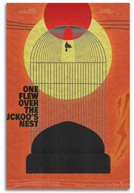 Leinwandposter One Flew Over The Cuckoo's Nest, Raumdekor, Poster für Schlafzimmer, Wohnzimmer, Wände, 30 x 45 cm, ungerahmter Stil