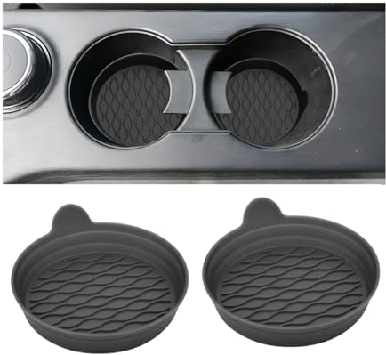 JNNJ 2 Stück Universal Auto Getränkehalter Untersetzer, Auto Tassenhalter Silikon Untersetzer Anti-Rutsch, Hohe Temperaturbeständigkeit Tassenhalter für Auto(Schwarz)