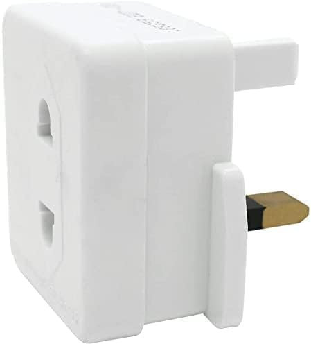 HAJRA® Electric Shaver and Toothbrush Adaptor, Your 2-Pin to 3-pin UK socket with heavy-Duty Plug Converter.Use For Various Electric devices, rated at 1AMP-250V for reliable performance.(1 Plug)