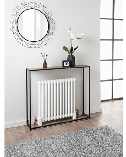 FAHAAM Radiator Console Table, Slim Console Table for Hallway, Radiator Console Table With Metal Frame & Wooden Top, Console Sofa Table for Small Spaces, Entryway, Living Room, End Tables.