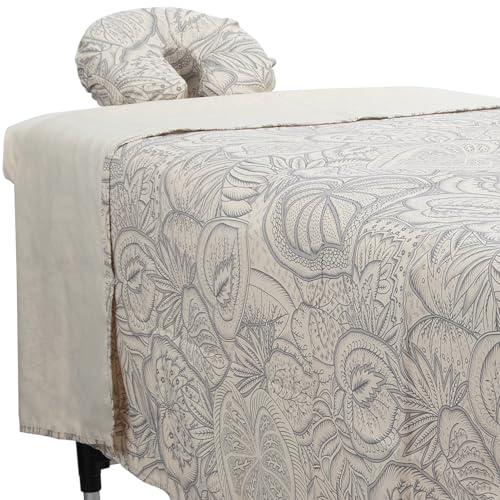 ForPro Premium Designer Microfiber 3 Piece Massage Sheet Set, Island Tranquility, Ultralight, Stain and Wrinkle Free, Includes Massage Sheet, Fitted Sheet and Face Pad Cover,