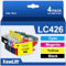 NewLift LC426 Multipack Patronen Kompatibel für Brother LC426 LC-426 Druckerpatronen LC426XL LC-426XLVAL für Brother MFC-J4340DW Patronen,MFC-J4335DW MFC-J4540DW MFC-J4535DW Patronen(4er-Pack)