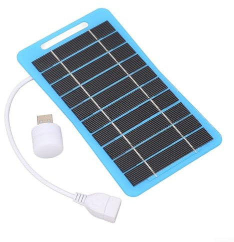 Volakebeing Cargador de panel solar, cargador USB, cargador portátil, cargador para exteriores, impermeable, alta eficiencia, sellado epoxi, USB estándar, cargador de teléfono móvil, cargador de