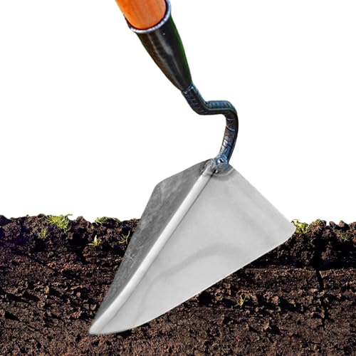 Acunny Hacken für die Gartenarbeit, Werkzeug für Rasenkanten und Unkrautentfernung, dreieckige Hacke, Mehrzweck-Hacke für Bodenvorbereitung, Beete und Landschaftsbau
