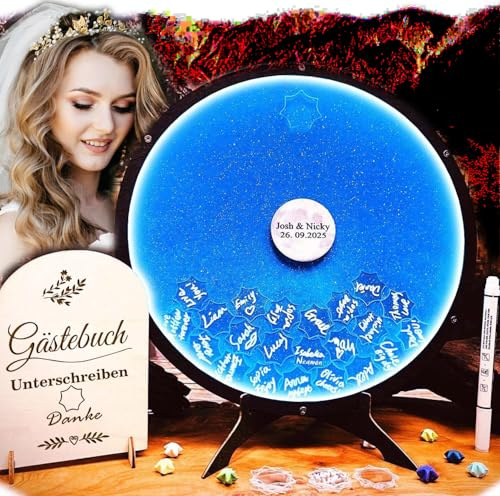 Neamon LED Sternenhimmel Gästebuch Hochzeit Leuchtende Alternative zum klassischen Gästebuch mit Sternen & Licht