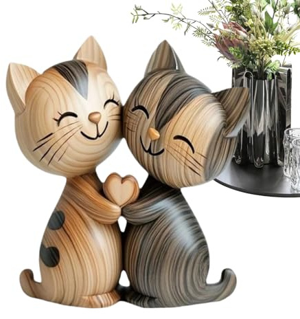 Süße Katzen-Deko, Wohnaccessoire Lustiges 2D Katzen-Paar-Schild, Tier Deko Für Zuhause Valentinstag Geburtstag Geschenk Wohnzimmer Schlafzimmer