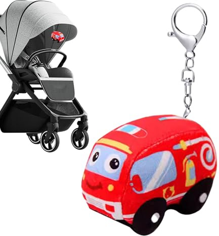 Mppchhn Plüschanhänger, Feuerwehr Auto Plüsch Anhänger Schlüsselband, Lernspielzeug zum Lernen für und Mädchen Vorschulkinder für Rucksack Handtasche Geldbörse für Reise Urlaub und