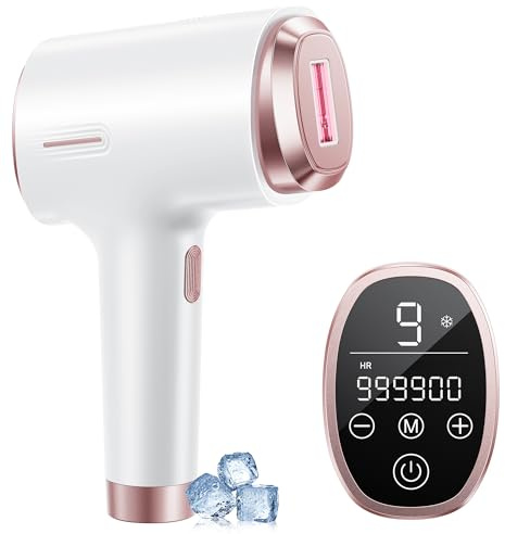 21J IPL Laser Hair Removal Device e for Women and Men, Painless Ice-Cooling Hair Laser Removal Machine at Home, IPL Hair Removal with 3 Functions & 9 Levels for Facial Bikini Arm Body Leg, Rose