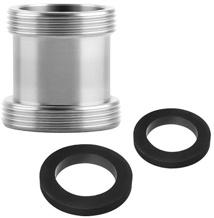 Adapter für Wasserhahn, M24 auf M22, Außengewinde, Länge 23 mm mit Unterlegscheibe, geeignet für Gartenschlauch, Spülbecken, Wasserfilteranschlüsse