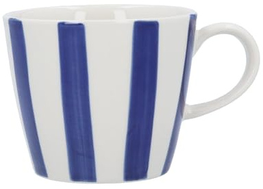 Gisela Graham Navy Blue Striped Stoneware Mug, 300ml