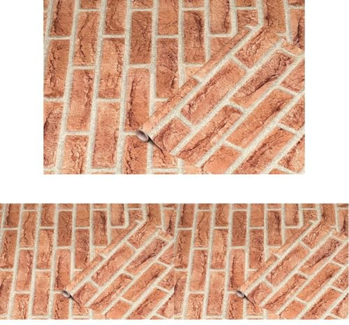 d-c-fix Möbel-Klebefolie Ahaus Rot, 45 cm x 2 m - abwaschbare und Selbstklebende Deko-Folie für Küche, Schrank, Tisch & Fensterbank - modern & nachhaltig (Packung mit 3)