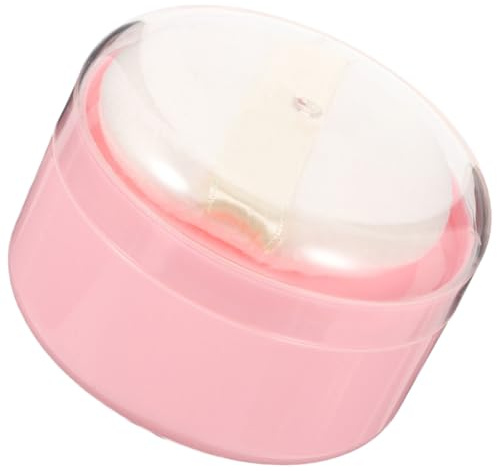 Puderquastenbox mit Sieb, Tragbar für Babypuder Unterwegs, Rosa | Leichte Kunststoffbox, Synthetischer Schwamm, Kompakte Form, für Körperpuder, Schnell Trocknend