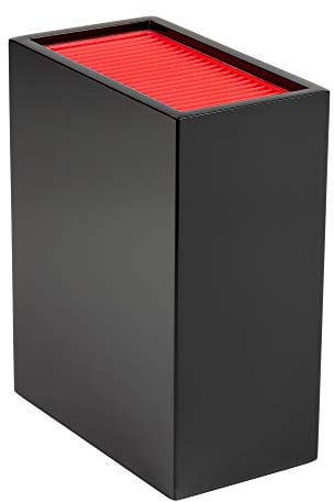 Rockingham Forge Bloc à Couteaux Universel Vide en Plastique, Noir et Rouge, Rectangluaire, Espace Pour 20 Couteaux