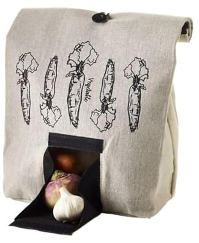 Lakeland Vegetable Bag with Button Tie Closure 10L – Dispenses Oldest Veg First Machine Washable