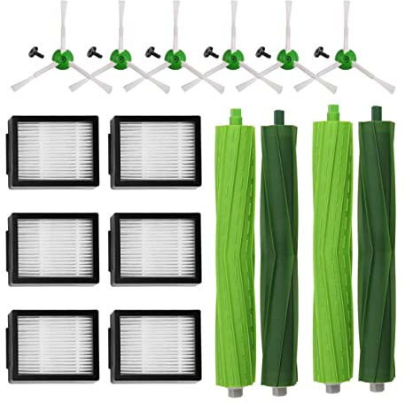 MIRTUX Kit ricambi per Roomba Serie E, i e J - Pezzi di Ricambio per Roomba E5, E6, i1, i3, i3+, i7, e5154, e5158, j7 - Accessori ad Alta efficienza - Confezione di rulli, filtri, spazzole Laterali