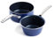 Blue Diamond 2 piezas Set de cacerolas de cerámica antiadherente con infusión de diamante, 1.1L y 1.9L, Sin PFAS, Aptas para Horno y Lavavajillas, azul