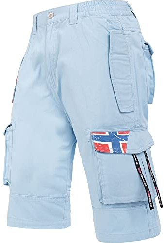 Nebulus Herren Cargo Short BOODY, Sommer Hose, Herren mit 6 Taschen, hellblau - L