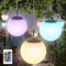 Solar Hängelampe LED solar hängeleuchte mit Fernbedienung Solarlampen für Außen RGB Dimmbar Kugel-Solar Hängelampen outdoor IP44 Solarleuchte für Hof Terrasse Balkon Camping Garten Pavillon