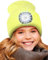 Deilin Jungen Mädchen, LED Mütze mit Licht Kinder, Einstellbare Helligkeit Stirnlampe Winter Beanie Mütze mit Licht, Unisex Strickmütze mit Licht, Fluoreszierendes Gelb