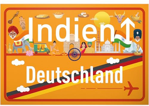 DankeDir! Indien Deutschland Ortsschild - Schild 30 x 20 cm - Geschenk Idee Gutschein Reise Urlaub Reisegutschein Männer & Frauen Geldgeschenk Abschiedskarte Geschenkidee Deko Karte