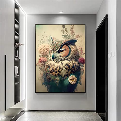 Trayosin 5D Diamond Painting Full Drill Set Diamont Painting Bilder Groß,Diamant Malerei Eule Kit mit Zubehör für Kinder Erwachsene,Diamant Stickerei Gemälde Home Wand Décor Geschenke (60x110cm)